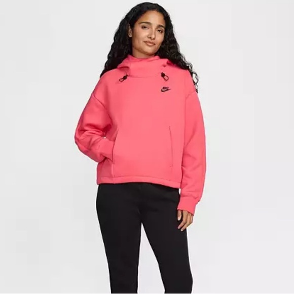 Pink Medium Nike Women's Sportswear Tech Fleece Oversized Hoodie - Picture 1 of 6